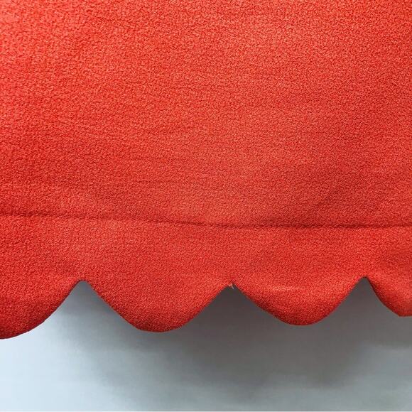 Monteau Los Angeles Orange Sleeveless Shift Dress Scalloped Edging Scop Neckline - Picture 4 of 16